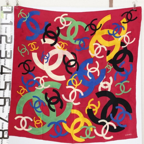 Chanel Silk Interlocking CC Logo Scarf - Picture 1 of 6